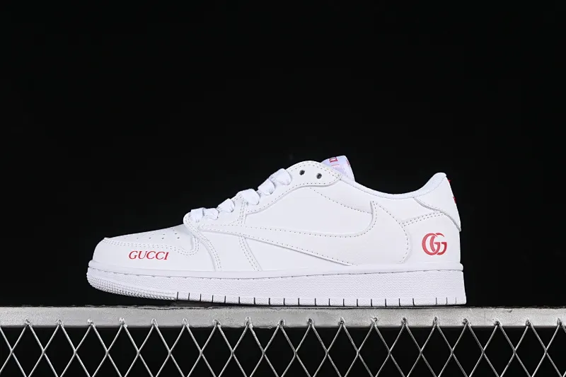 All categories Air Jordan Jordan series basketball shoes Air Jordan 1 Low Travis Scott x Fragment Design x Air Jordan 1 Low OG SP AJ1 Joe 1 Gucci joint-all white low-top cultural casual sneakers LJ5188-014